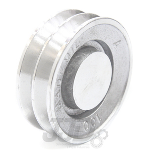 Polia Alumínio 100mm 2 Canais Perfil B