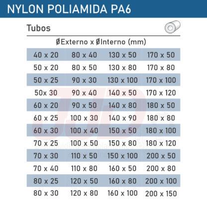 Tubo Nylon Poliamida PA 6 Natural 60mmx30mmx1000mm - Image 3
