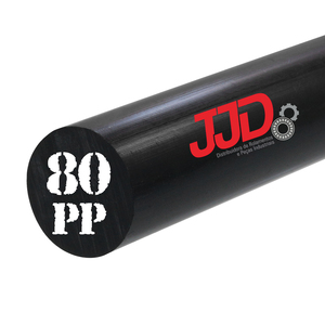 Tarugo Polipropileno PP Preto 80mmx1000mm