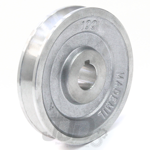 Polia Alumínio 100mm 1 Canal Perfil A Furo 14mm