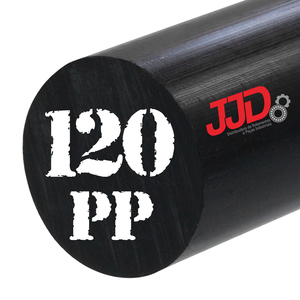 Tarugo Polipropileno PP Preto 120mmx1000mm