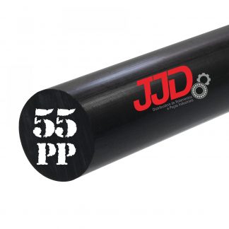 Tarugo Polipropileno PP Preto 55mmx1000mm