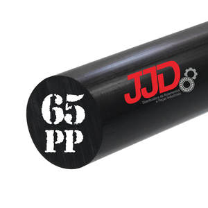 Tarugo Polipropileno PP Preto 65mmx1000mm