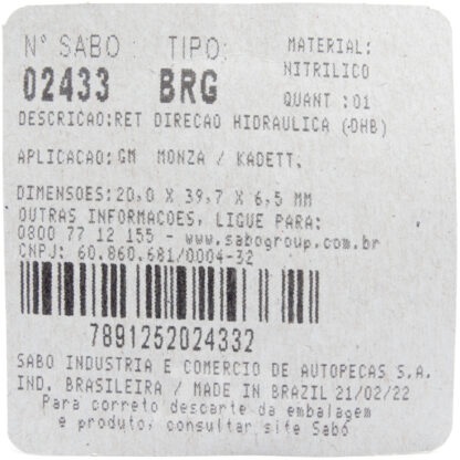 Retentor 02433 BRG Sabó 20x39,70x6,50 - Image 3