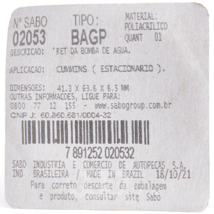 Retentor 02053 BAGP Sabó 41,30x63,55x6,50 - Image 6