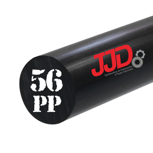 Tarugo Polipropileno Pp Preto Natural 56mmx1000mm