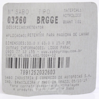 Retentor 03260 BRGGE Sabó 30,00x63,00x15,00 - Image 5