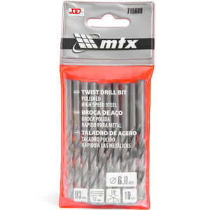 Broca de Aço Rápido para Metal 6mm - MTX