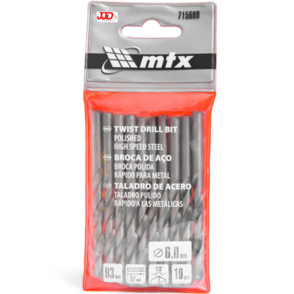 Broca de Aço Rápido para Metal 6mm - MTX