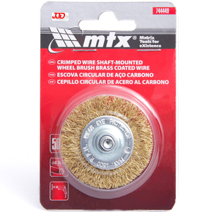 Escova de Aço Circular Latonada 50mm com Haste 6mm - Mtx