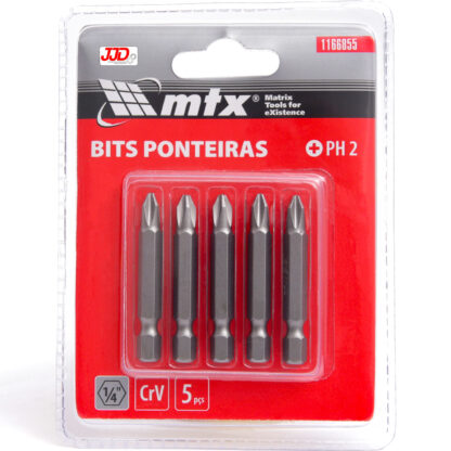 Jogo de Bits Phillips Ph2 x 50mm Com 5 Peças - Mtx