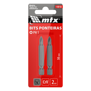 Jogo de Bits Ponteiras PH1 x 50mm 2 Pçs - Mtx