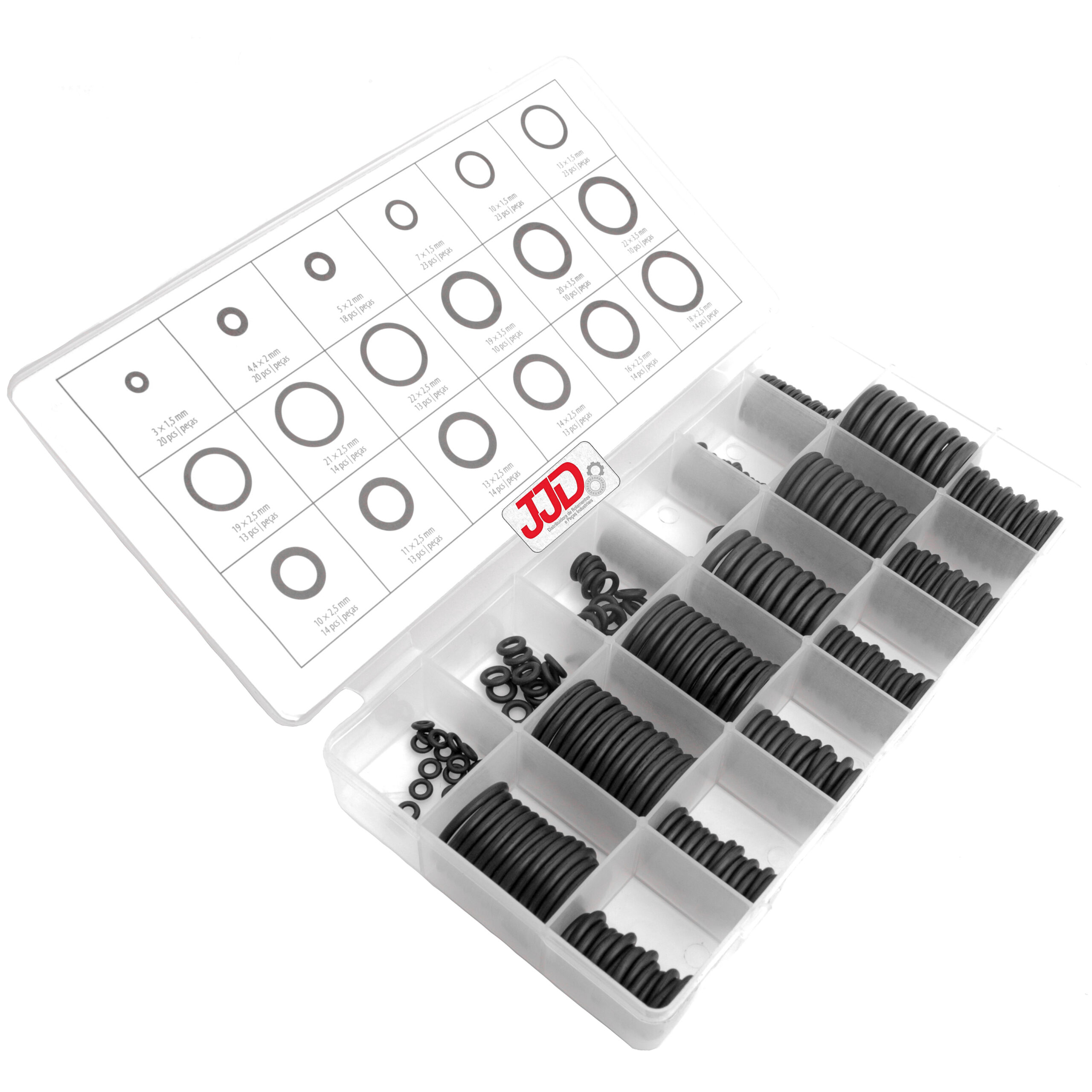Kit de Anel Vedação Borracha 03 -22mm 279 Peças - MTX