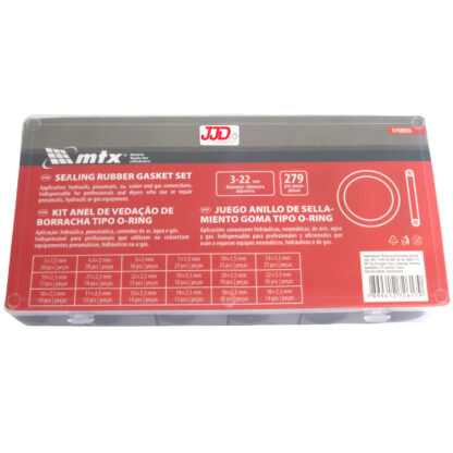 Kit de Anel Vedação Borracha 03 -22mm 279 Peças - MTX - Image 2