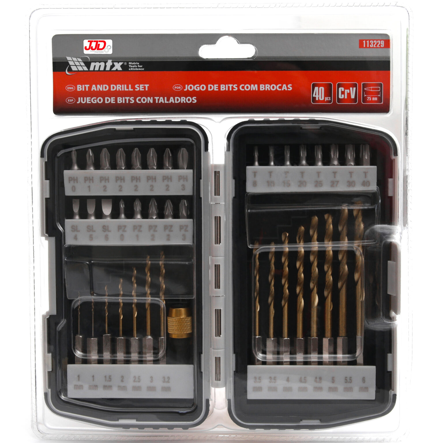 Jogo de Bits e Brocas 40 Peças – Mtx – JJD Distribuidora de