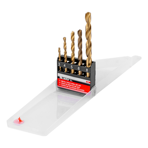 Jogo Broca Aço Rápido 3-4-5-6-8mm Nitreto Titanio 5 Pçs Mtx