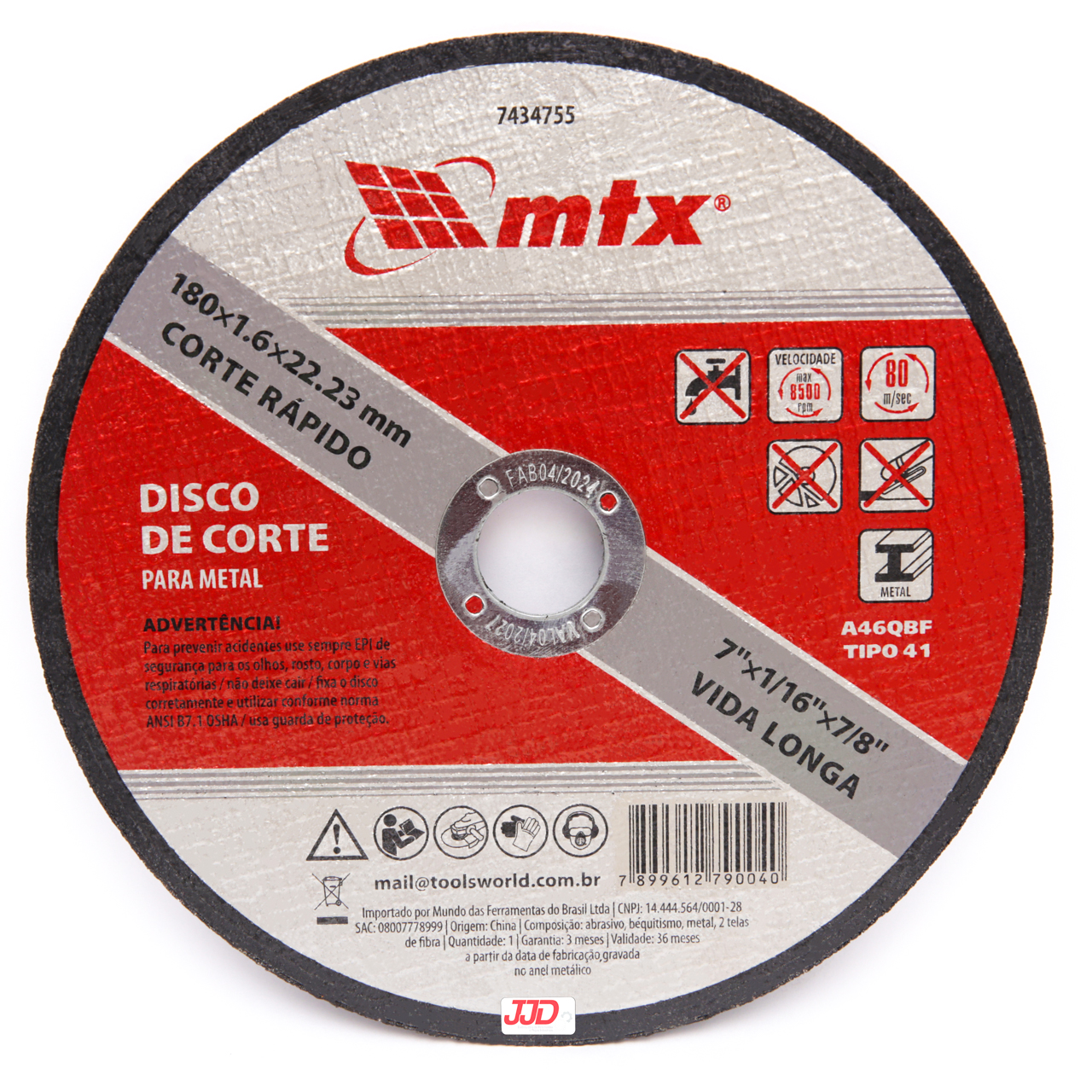 Disco de Corte 180 X 1,6 X 22,23mm Mtx